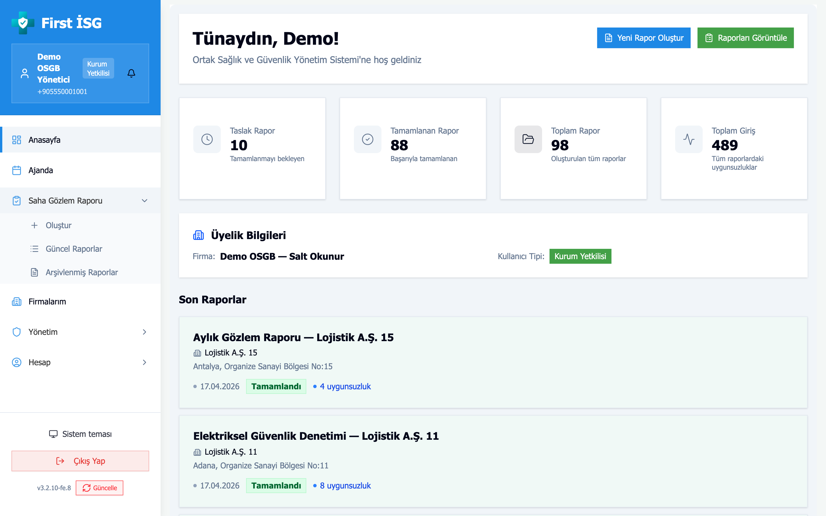 AI destekli saha analizi dashboard'u